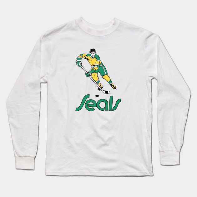 Defunct California Golden Seals NHL 1976 Long Sleeve T-Shirt by LocalZonly